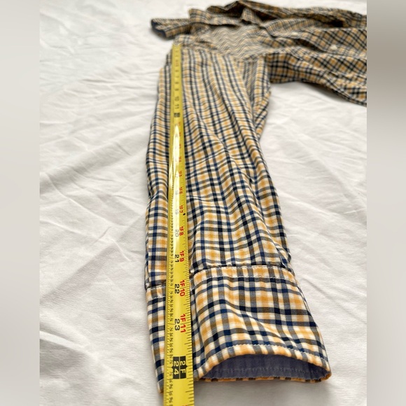 Banana Republic Mens Plaid Button Shirt | Camden Fit | Size M | Navy & Yellow - Picture 7 of 14